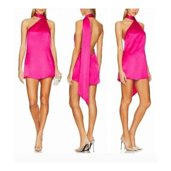 SER O YA Kendall Silk Dress Fuchsia Size Medium NWT - Picture 1 of 10